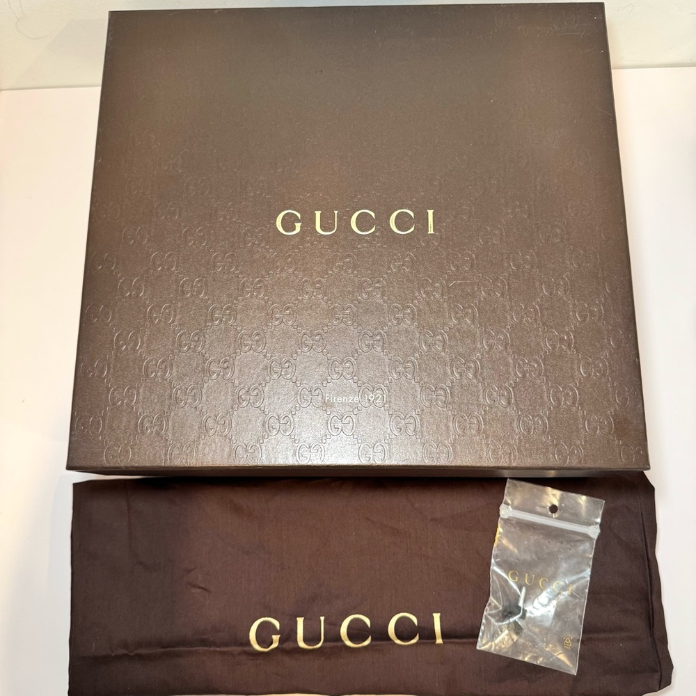 Gucci Lika Brown Leather Cutout Embellished Open Toe Bootie Sandal, Sz 38.5 - Picture 16 of 16
